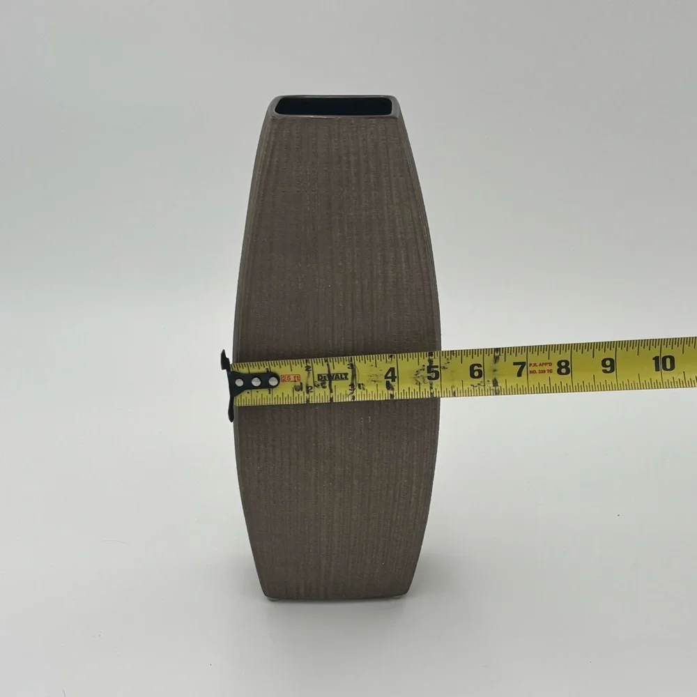 Vintage C&B Ceramic Ribbed Modern Vase 13” Tall